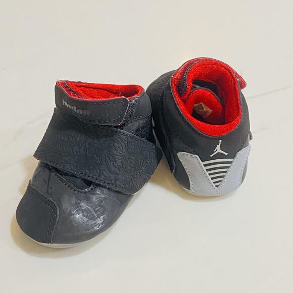 y2k Jordan Shoes Infant Size 1C y2k Black Crib Booties Jumpman 310623-001 hook - Picture 3 of 9